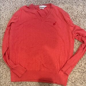 Peter Millar Coral-Red V-Neck Sweater